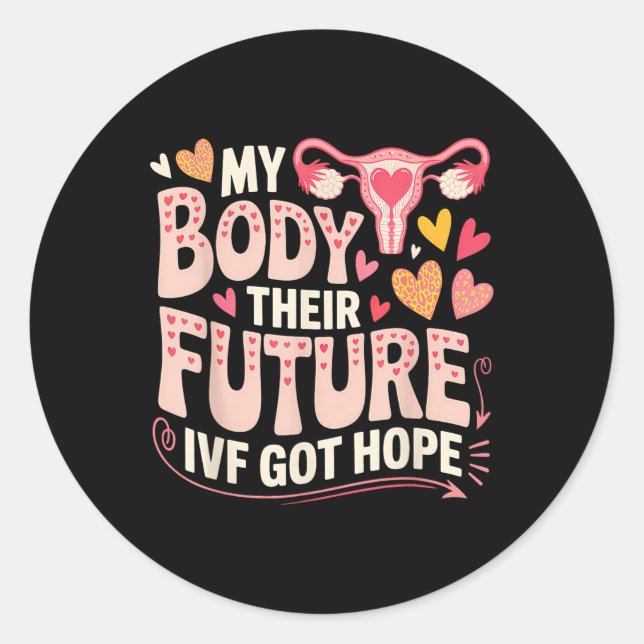 Sticker Rond Ivf Transfer Day Surrogacy Pregnancy Surrogate Mat (Devant)
