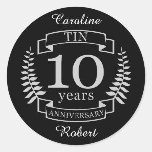 Sticker Rond Ivory Traditionnel mariage anniversaire 10 ans