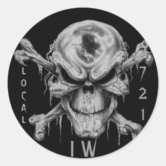 Sticker Rond IW SKULL & CrossBones, LOCAL, 721