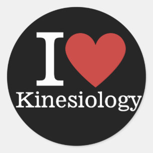 Sticker Rond J'❤️ adore la kinésiologie pour les étudiants/ense