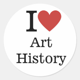 Sticker Rond J'❤️ Adore l'Histoire de l'Art pour Étudiants/Ense