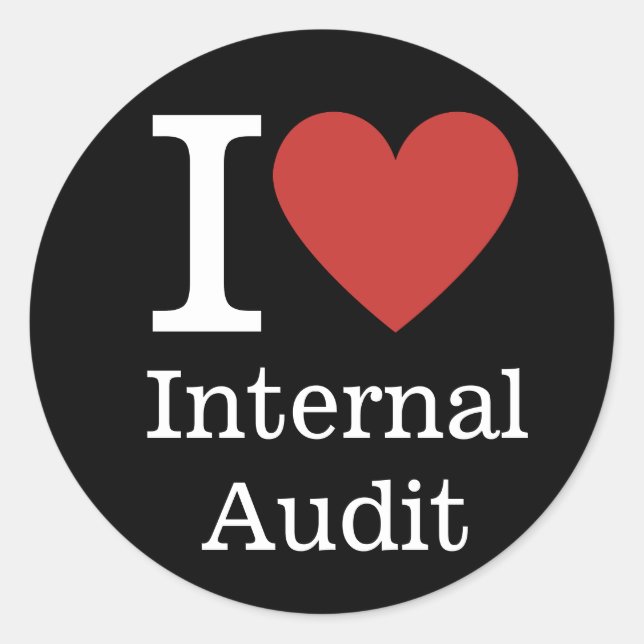 Sticker Rond J' ❤️ Aime l'Audit Interne (pour les employés) SUR (Devant)