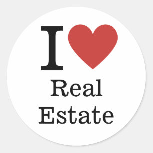 Sticker Rond J❤️aime l'immobilier sur mesure