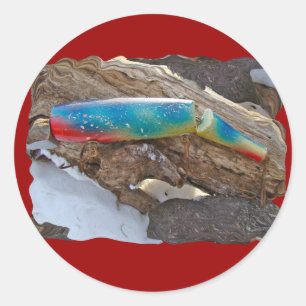 Sticker Rond J & H "WIG LIT" Vintage de leurres d'eau salée