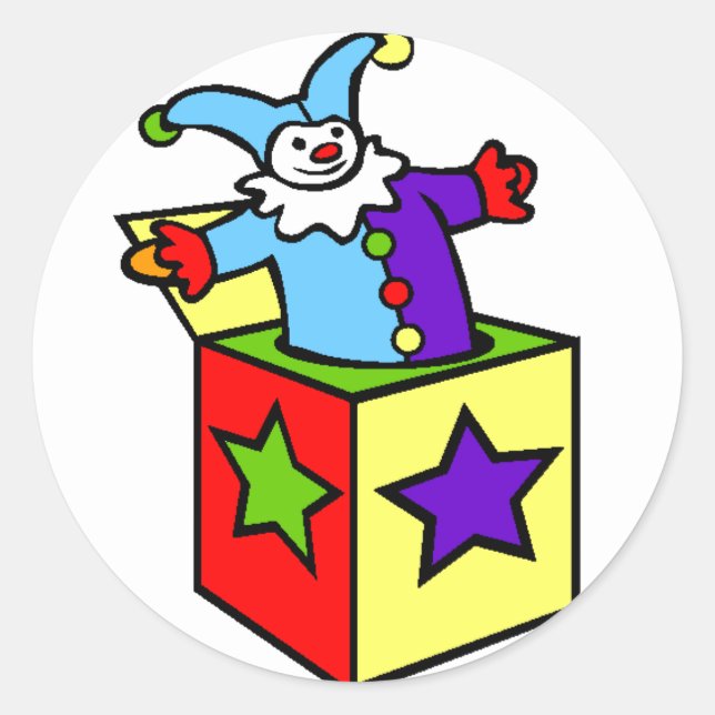 Sticker Rond Jack Dans La Boîte ! (Devant)