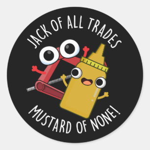 Sticker Rond Jack De Tous Les Corps Moutarde De Rien Fond Sombr