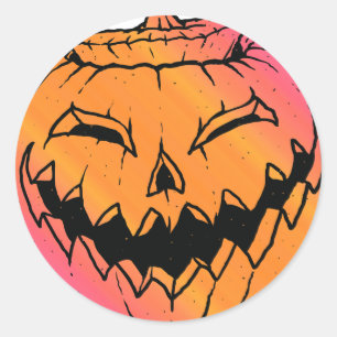 Sticker Rond Jack-o'-lantern