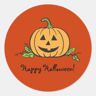 Sticker Rond Jack-o'-lantern Halloween