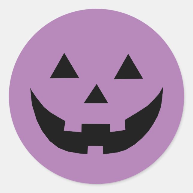 Sticker Rond Jack-o'-lantern mignonne violet face Epilepsie Sen (Devant)
