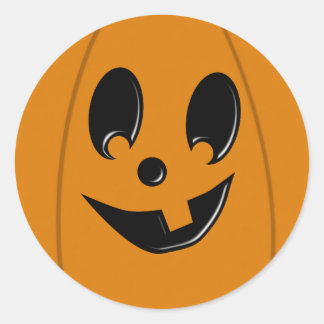 Sticker rond Jack-O-Lanterne à visage argenté
