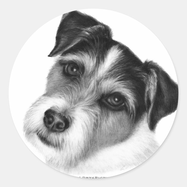 Sticker Rond Jack (Parson) Russell Terrier (Devant)