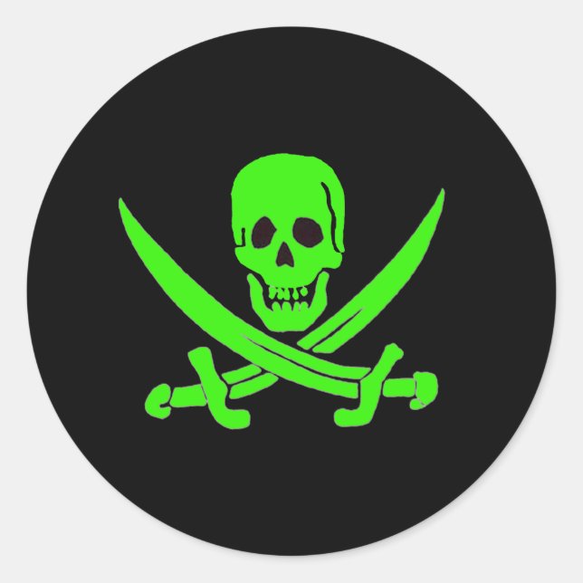 Sticker Rond Jack Rackham-Vert (Devant)