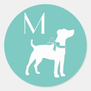 Sticker Rond Jack Russell Chien Terrier Puppy