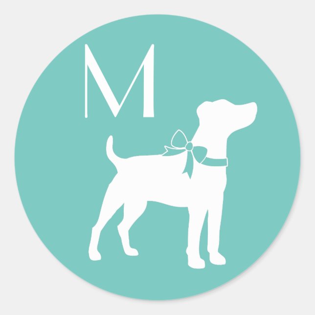 Sticker Rond Jack Russell Chien Terrier Puppy (Devant)