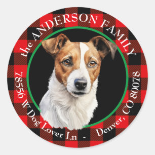 Sticker Rond Jack Russell Terrier Buffalo Adresse de retour