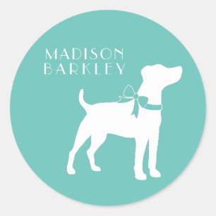 Sticker Rond Jack Russell Terrier Chien Chien Puppy