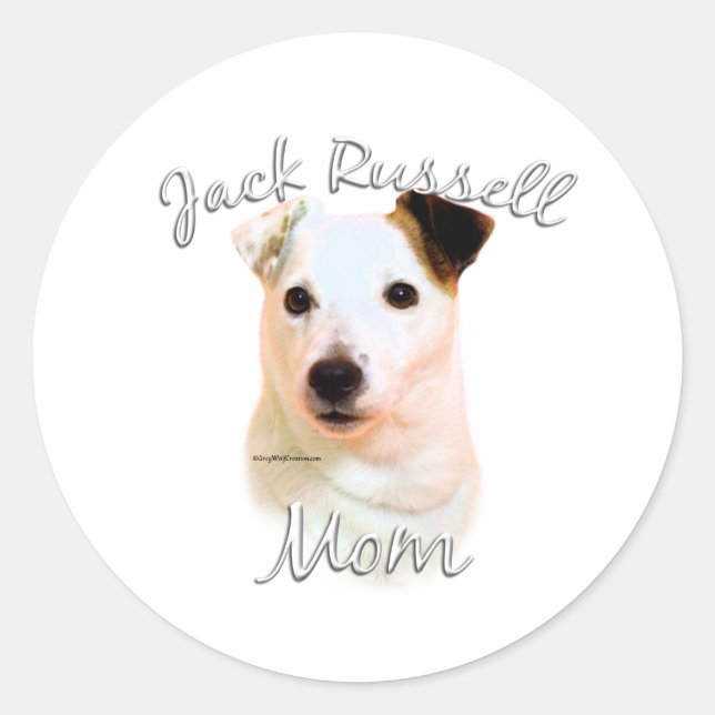 Sticker Rond Jack Russell Terrier Maman 2 (Devant)