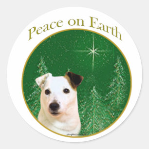 Sticker Rond Jack Russell Terrier Paix