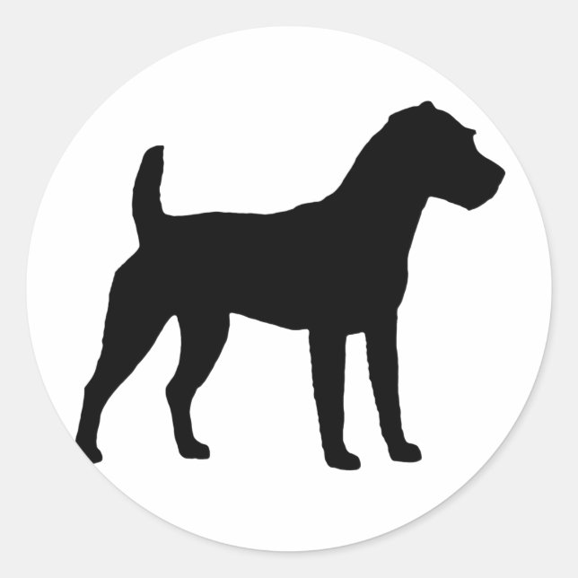 Sticker Rond Jack Russell Terrier Silhouette (Devant)