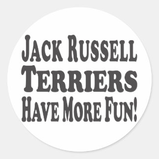 Sticker Rond Jack Russell Terriers Ont Plus De Plaisirs !
