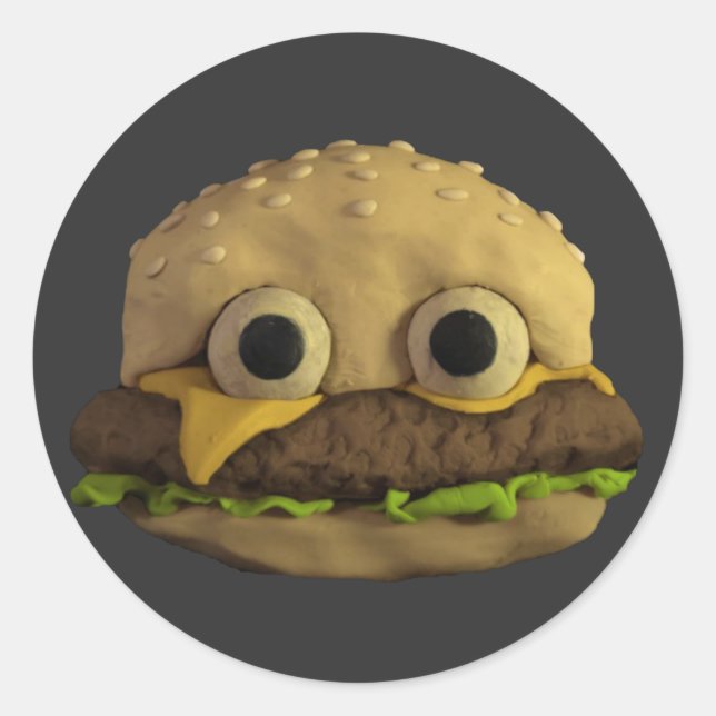 Sticker Rond Jack Stauber - Famille Cheeseburger - Art alimenta (Devant)