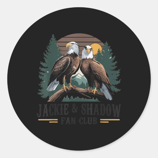 Sticker Rond Jackie Et Ombre Bald Eagle Nature Lover (Devant)