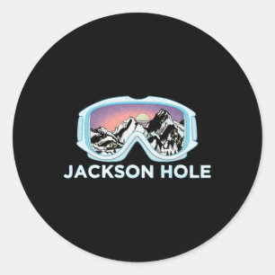 Sticker Rond Jackson Hole Ski Design Jackson Hole