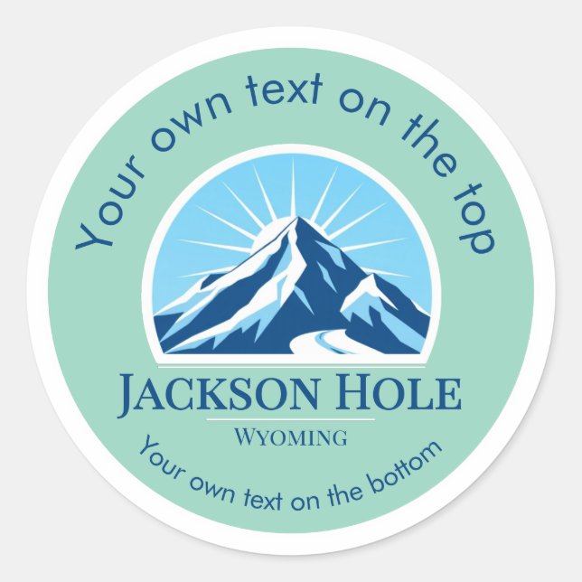 Sticker Rond Jackson Hole Wyoming médaille de station de ski (Devant)