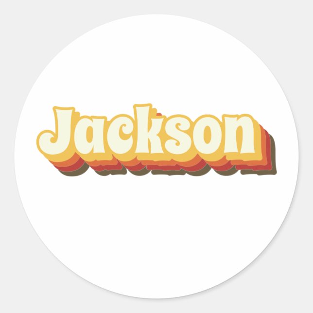 Sticker Rond Jackson Texte Vintage (Devant)