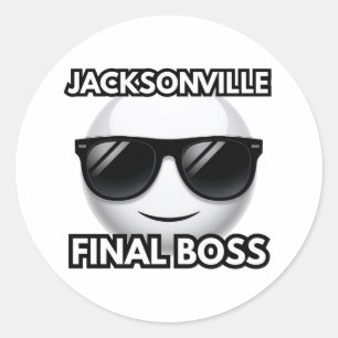 Sticker Rond Jacksonville Boss Final Émoji Cool