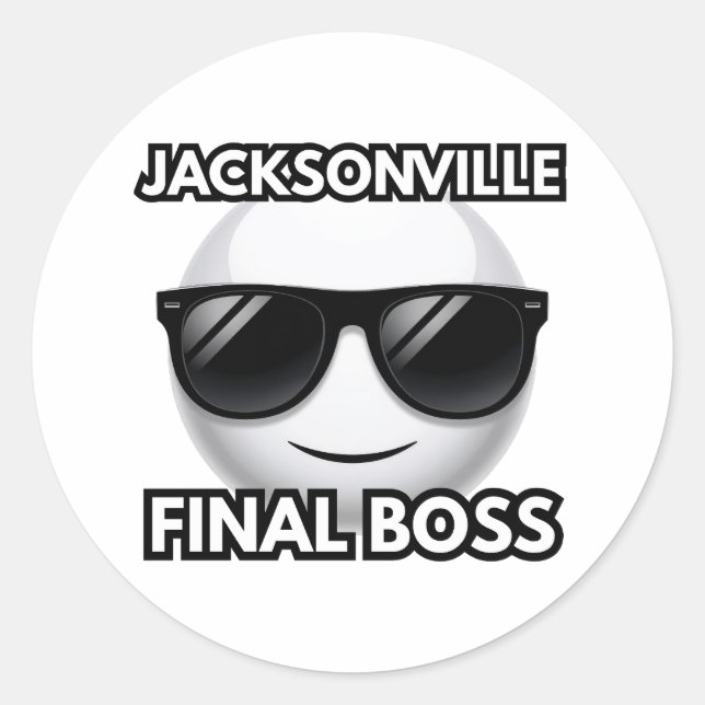 Sticker Rond Jacksonville Boss Final Émoji Cool (Devant)