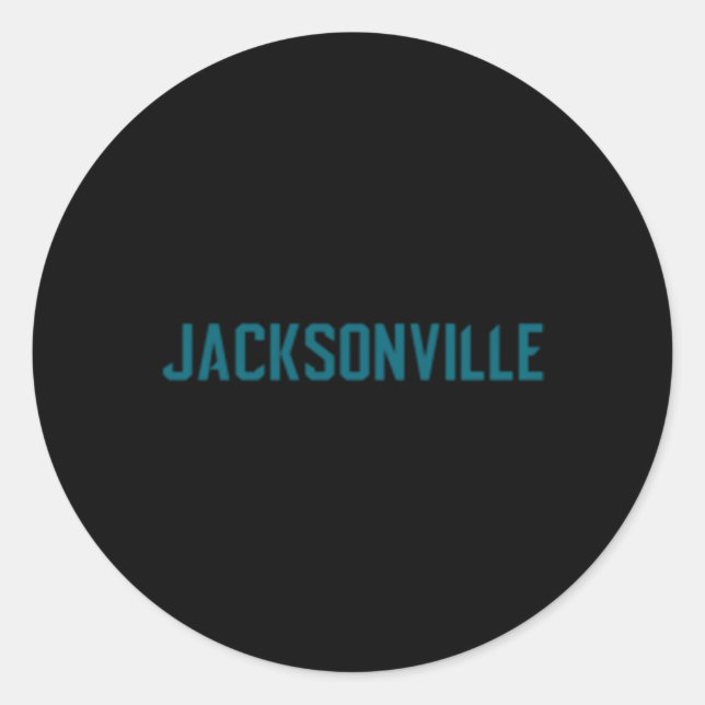 Sticker Rond Jacksonville Duval Jaguars Texte Turquoise (Devant)