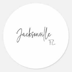 Sticker Rond Jacksonville Floride Ca Rétro