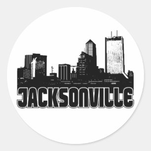 Sticker Rond Jacksonville Skyline