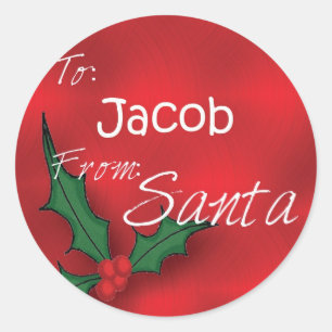 Sticker Rond Jacob a personnalisé le houx Label62