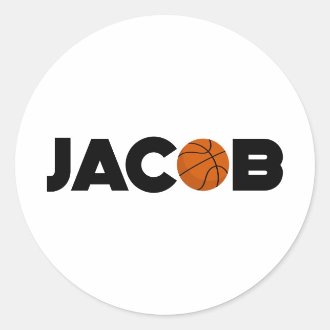 Sticker Rond Jacob Basketball (Devant)