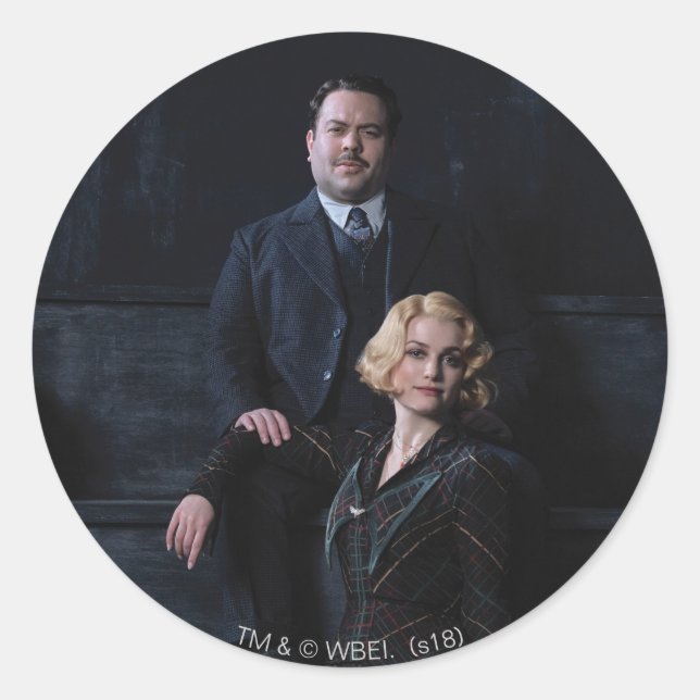 Sticker Rond JACOB KOWALSKI™ Et QUEENIE GOLDSTEIN™ Photo (Devant)