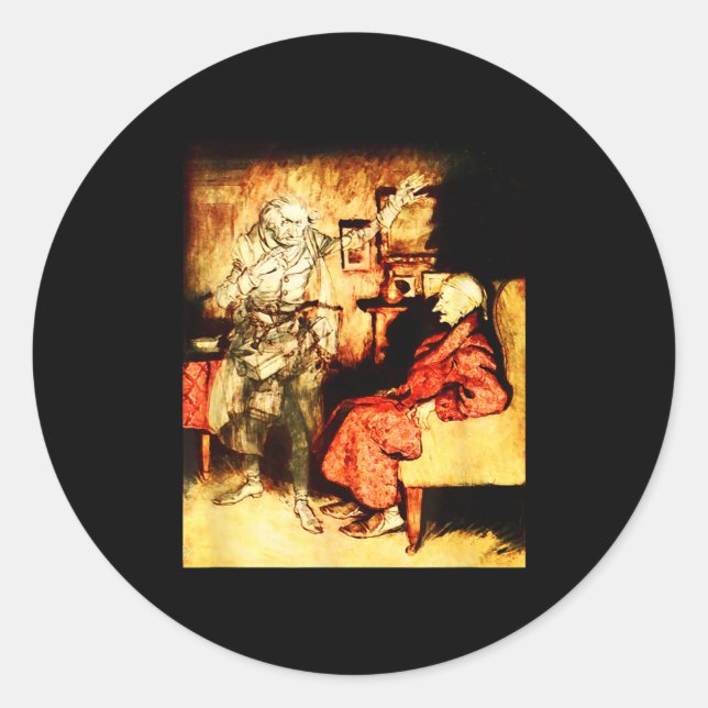Sticker Rond Jacob Marley Ghost Scrooge Bah Humbug Christmas Ca (Devant)