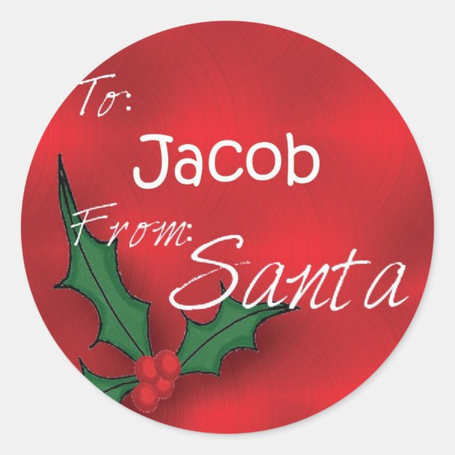 Sticker Rond Jacob Personalized Holly Étiquette62 (Devant)