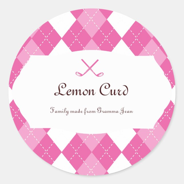 Sticker Rond Jacquard de golf Ladies Pink (Devant)