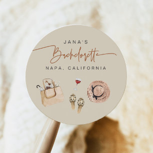 Sticker Rond JADE Bohemian Napa Vin Pays Bachelorette