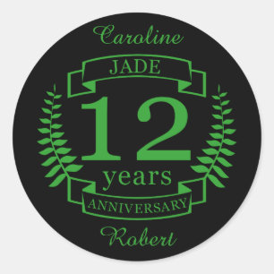 Sticker Rond Jade Gemstone mariage anniversaire 12 ans