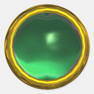 Sticker Rond JADE MAGIQUE, vert jaune vif