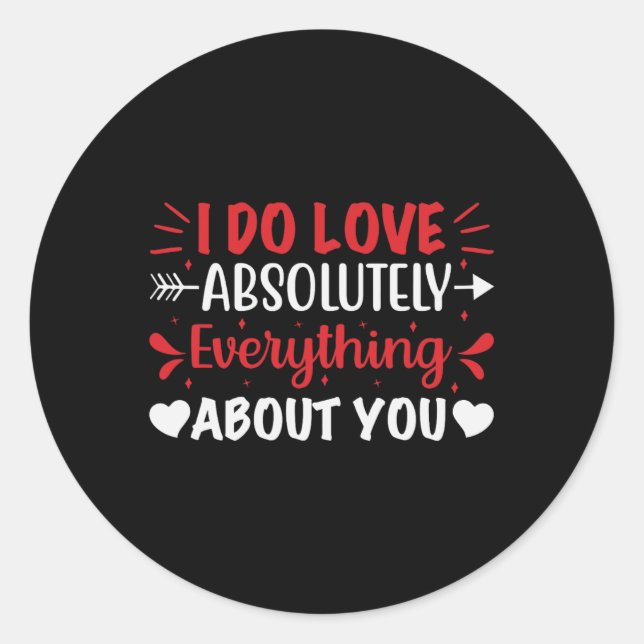 Sticker Rond J'adore absolument tout de toi  (Devant)