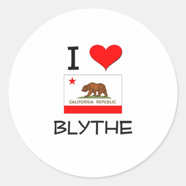 Sticker Rond J'adore BLYTHE California (Devant)