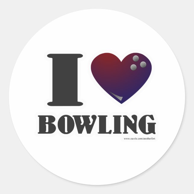 Sticker Rond J'adore Bowling (Devant)