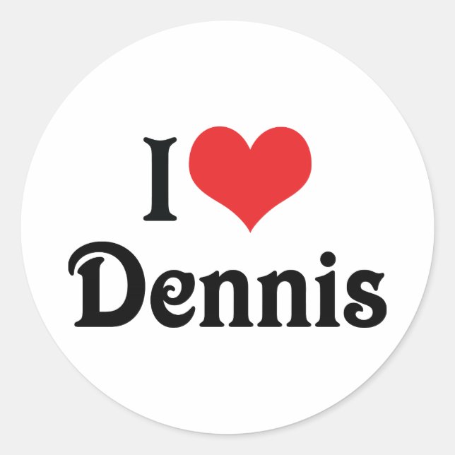 Sticker Rond J'adore Dennis (Devant)