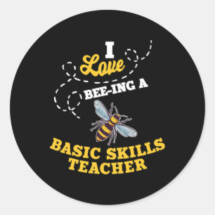 Sticker Rond J'adore être un professeur de compétences de base 