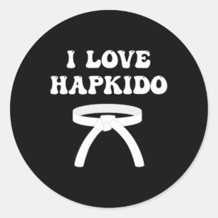 Sticker Rond J'adore Hapkido Boxe Asiatique Jiujitsu Kickboxing