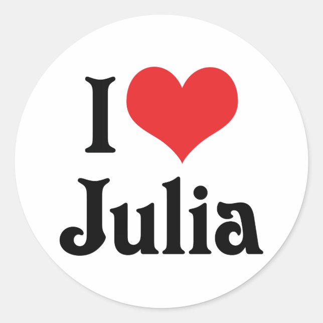 Sticker Rond J'adore Julia (Devant)